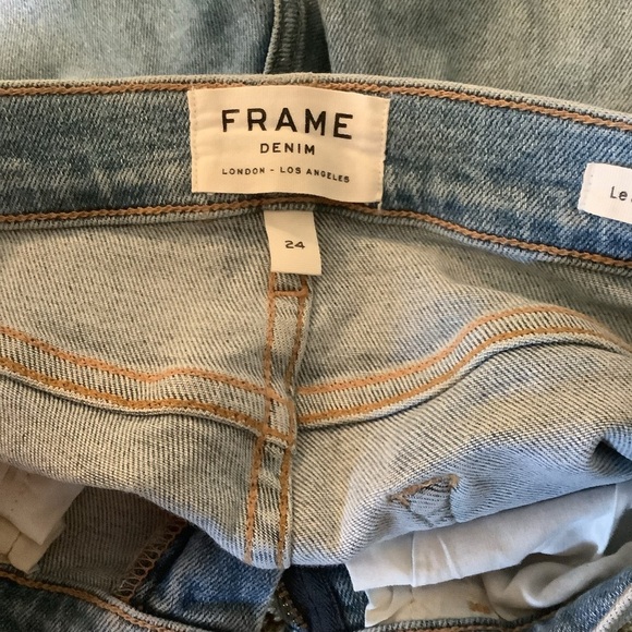 Women’s Petite Frame Denim Blue Skinny Jeans High-Rise Size 24 - Picture 11 of 12